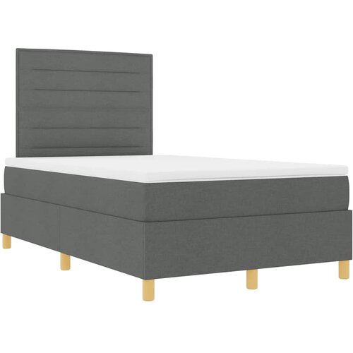  LED Box Spring Krevet Tamno siva 120 x 200 cm tkanina Slike