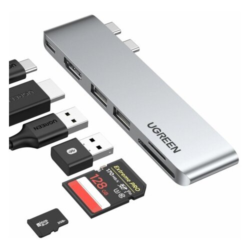 Ugreen priklopna postaja USB TipC 6v1 4K HDMI Thunderbolt CM380 Cene