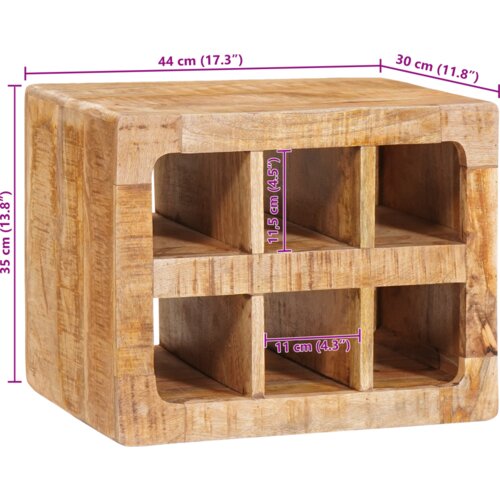 vidaXL Stalak za vino Smeđa 44 x 30 x 35 cm Čvrsto drvo manga Cijene