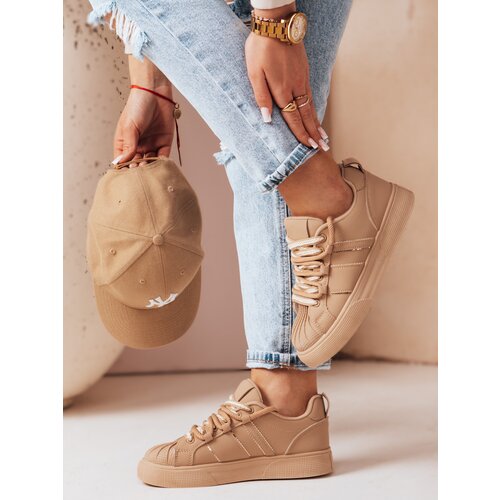 DStreet Sportowe sneakersy damskie SNEAKI khaki Slike