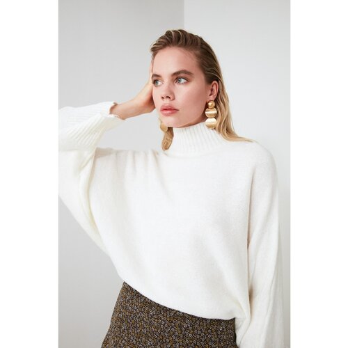 Trendyol Ecru Stand Up Collar Knitwear Sweater Slike