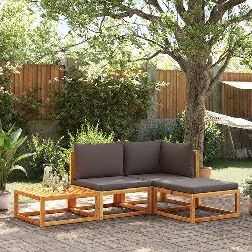 VidaXL 4-dijelni set vrtnih sofa s jastucima masivno bagremovo drvo Slike