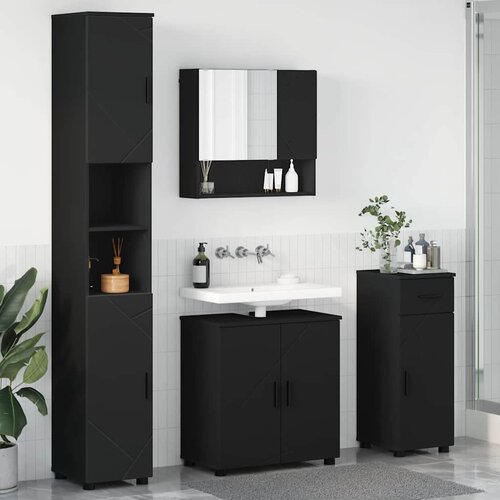  Set namje&scaron;taja za kupaonicu 4 kom. Crna 61 x 35 x 64 cm Cijene