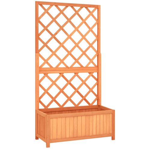 vidaXL Vrtno cvetlično korito z mrežo rjavo 70x30x135 cm les jelke Cene