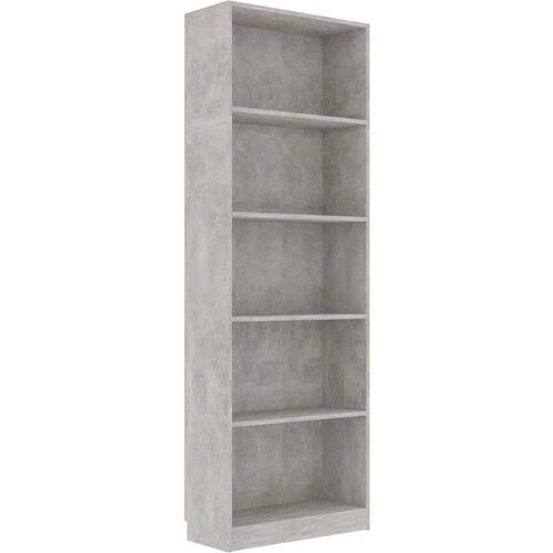 Maison Chic Knjižna omara - Knjižni regal 5-nadstropna betonsko siva 60x24x175 cm, (21725418) Slike