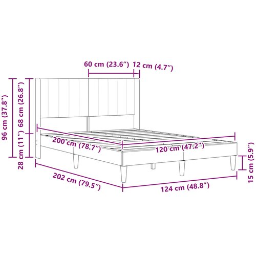 Krevetna konstrukcija Tamnosiva 120 x 200 cm Bar&amp;scaron;un Slike
