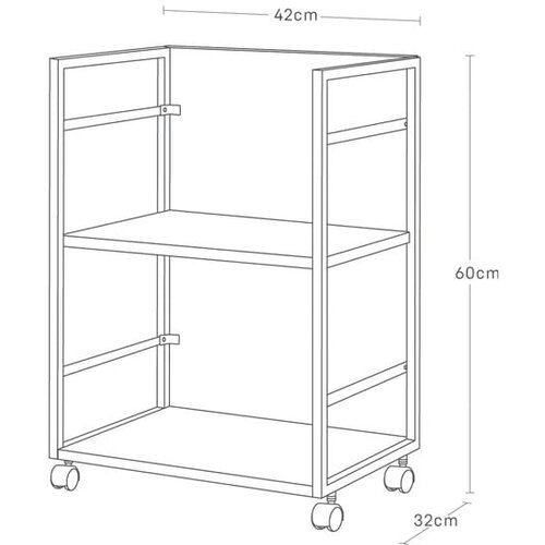 YAMAZAKI Črn kovinski regal na kole&amp;scaron;čkih 42x60 cm Tower &amp;ndash; Slike