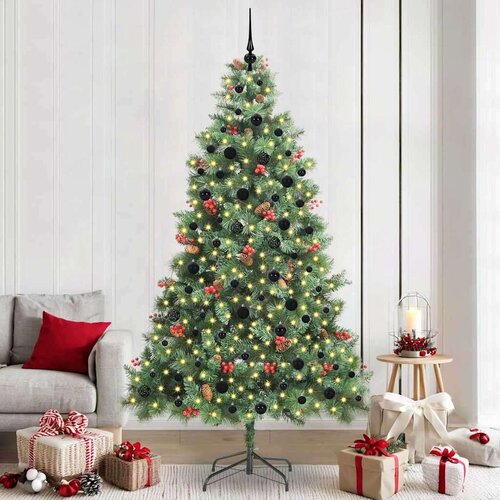  Umestno božično drevo z LED lučmi Zelena 240 cm PVC in kovina, (5000067346) Cene