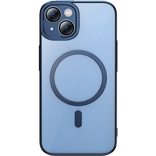 Baseus Glitter Transparent Magnetic Case and Tempered Glass komplet za iPhone 14 Plus (moder), (20605246) Slike