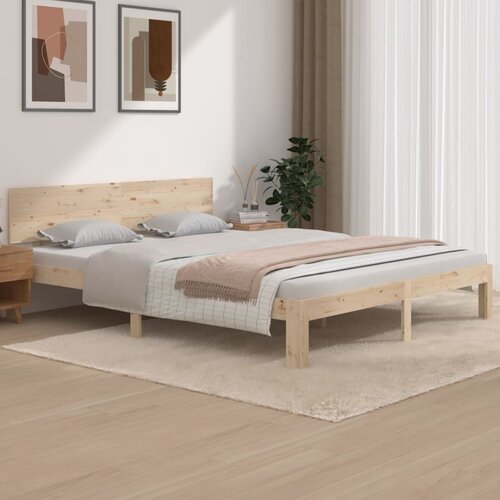  The Living Store Posteljni okvir iz trdne borovine 160x200 cm - Posteljni Okvir, (21454825) Slike