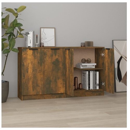  Komoda 2 kosa dimljen hrast 60x30x70 cm konstruiran les Cene