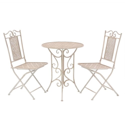 Bistro 3-dijelni bistro set čelični bijeli Cijene