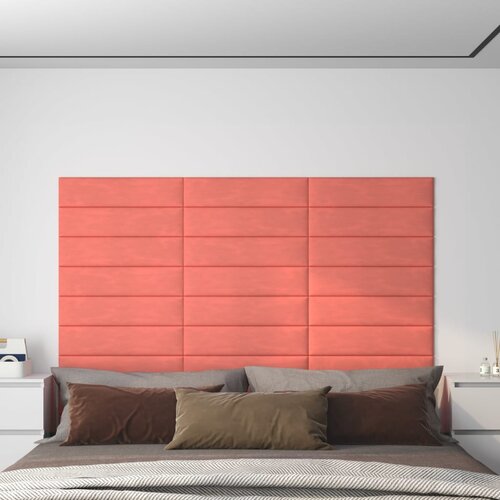 vidaXL Stenski paneli 12 kosov roza 60x15 cm žamet 1,08 m² Cene