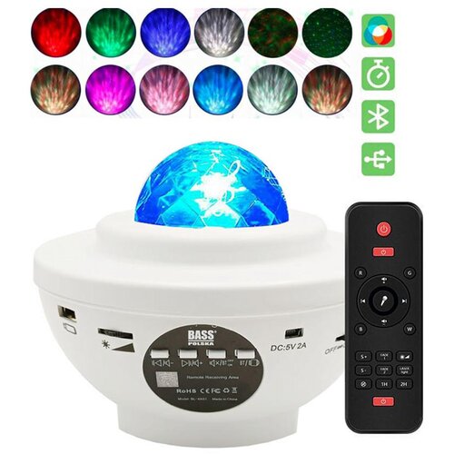  LED RGB star projektor in bluetooth zvočnik USB bel Cene