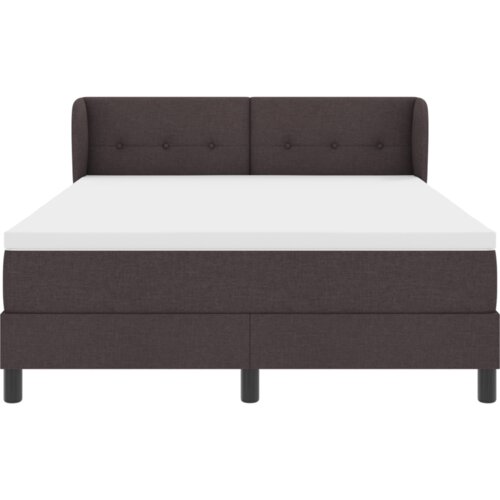 Box Spring Krevet s Madracem Tamno Smeđi 140x200 cm Tkanina Slike