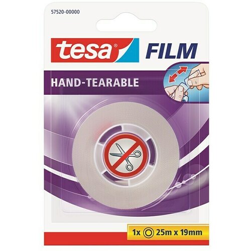 Tesa Film Ljepljiva obloga (Može se kidati rukom, 25 m x 19 mm) Slike