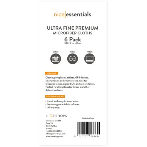 Nice essentials Set ultra finih krp za či&amp;scaron;čenje iz mikrovlaken 15 x 18 cm - 6 k. Slike