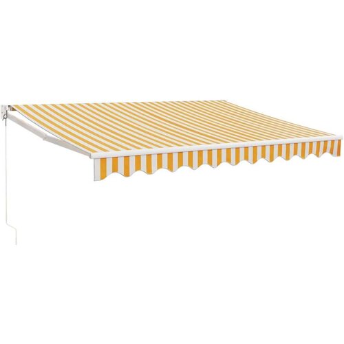  Tenda na uvlačenje žuto-bijela 3 5 x 2 5 m tkanina i aluminij Slike