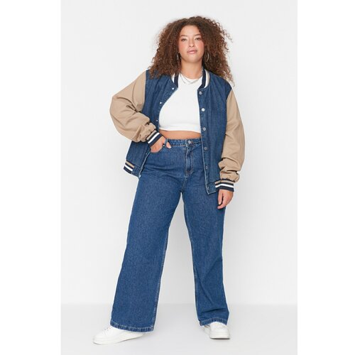 Trendyol Curve Indigo High Waist Wideleg Jeans Slike