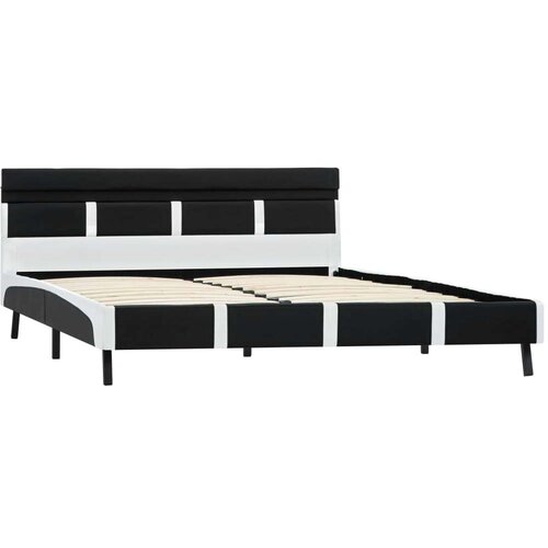 Okvir za krevet od umjetne kože s LED svjetlom crni 140x200 cm Slike