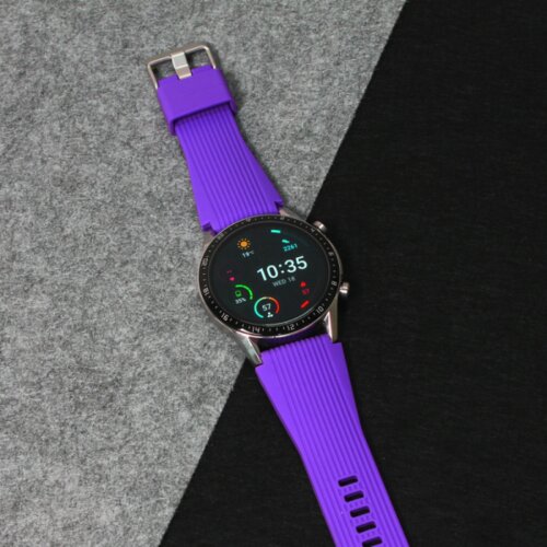 narukvica relief za smart watch 22mm tamno ljubicasta Slike