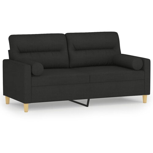 Maison Chic kavč - Sofa - Kanape dvosed z blazinami črn 140 cm blago, (21727270) Cene