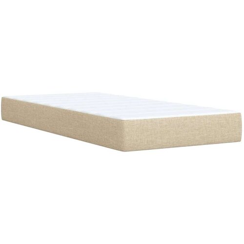 VidaXL Okvir kreveta s oprugama i madrac krem 80x200 cm od tkanine Slike