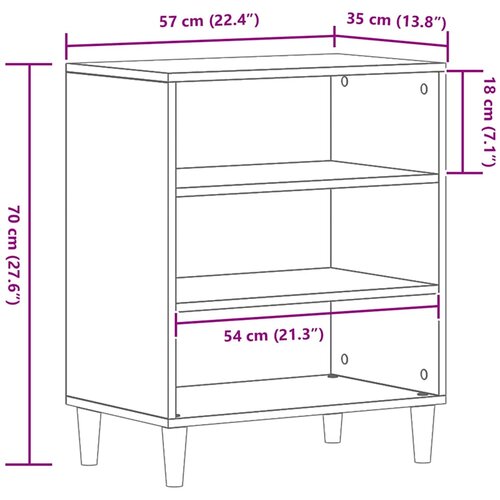  Kreveta Crni hrast 57 x 35 x 70 cm Konstruirano drvo Slike