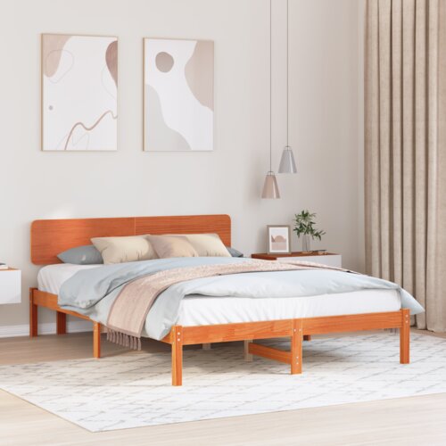 vidaXL Konstrukcija postelje Voščeno rjava 206.5 x 165.5 x 74 cm Cene