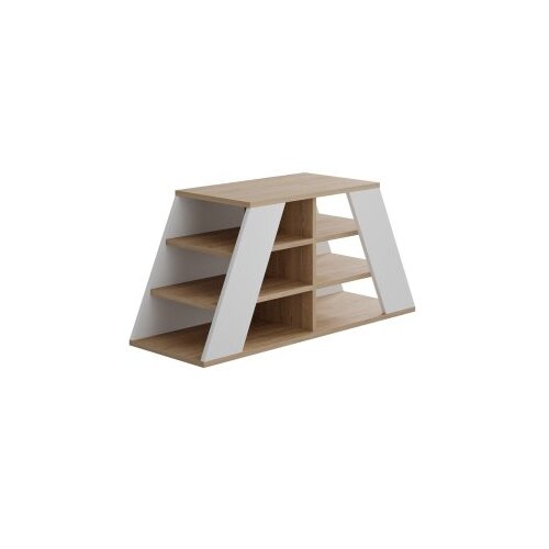 Hanah home pyramid shoe bench - oak, white oakwhite shoe cabinet Slike