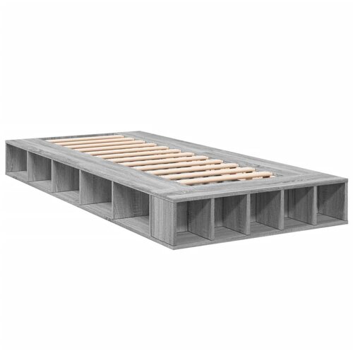 vidaXL posteljni okvir siva sonoma 100x200 cm inženirski les, (21216054) Cene