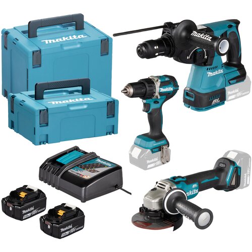 Makita DLX3195JX1 set lxt, 18V, sa 3x5.0Ah baterije i punjačem Slike