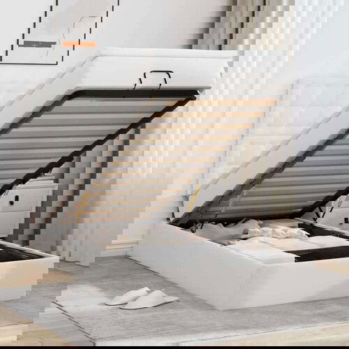  Otomanski okvir kreveta s madracem bijela 80x200cm umjetna koža Cijene