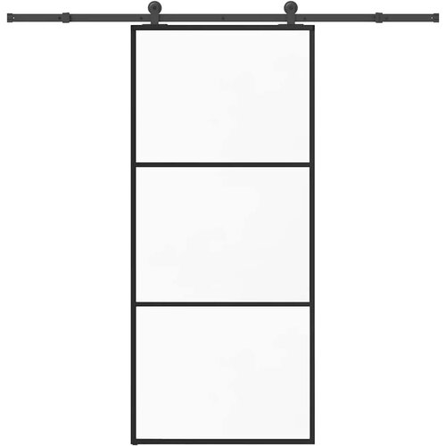 VidaXL Klizna vrata s priborom 90 x 205 cm od ESG stakla i aluminija Slike