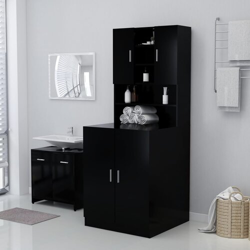 vidaXL omara za pralni stroj črna 71x71,5x91,5 cm Cene