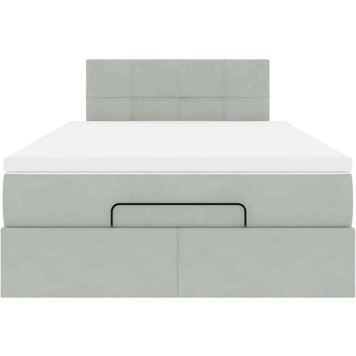 VidaXL Okvir za krevet s madraca svjetlosivi 120x190 cm bar&amp;scaron;unasti Slike