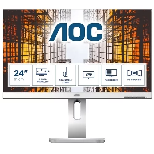 AOC Monitor 60,9 cm (24,0") X24P1 1920x1200 IPS 4ms VGA DVI HDMI DisplayPort Pivot zvočniki 1/4xUSB3.1 sRGB 99% - sive barve, (21099086)