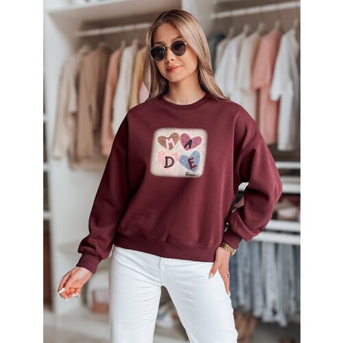 DStreet Bluza damske oversiz z sercami MADELIN bordowa Cijene