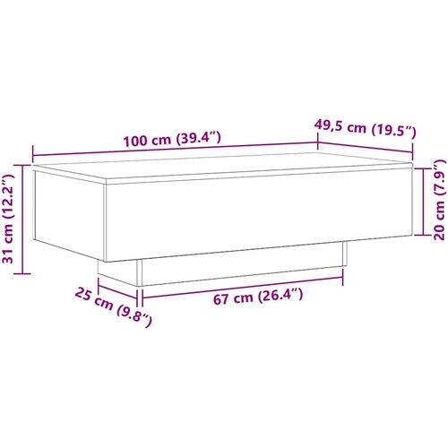  Kava Stol Crni hrast 100 x 49,5 x 31 cm Konstruirano drvo Slike