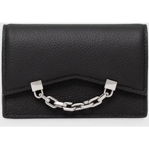 Karl Lagerfeld Usnjena denarnica ženska, črna barva, 245W3210