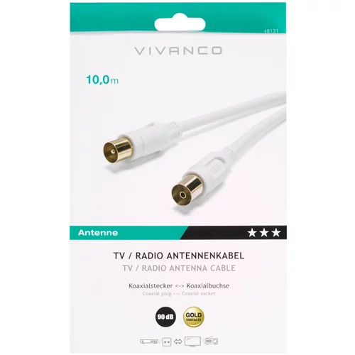Vivanco Antenski kabel bijeli 10m 48131
