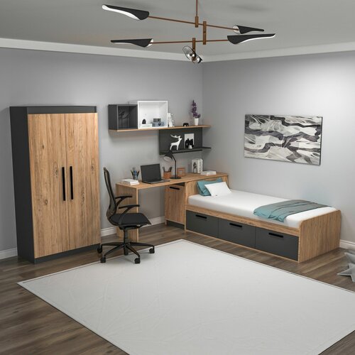HANAH HOME akser group - atlantic pine, anthracite atlantic pineanthracite young room set Slike