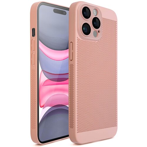 MOOZY VentiGuard Phone Case za iphone 14 pro, 6,1-palčni, zračen ovitek za iphone 14 pro s perforiranim vzorcem za kroženje zraka, trda torbica za iphone 14 pro, roza pastel, (21167370) Cene