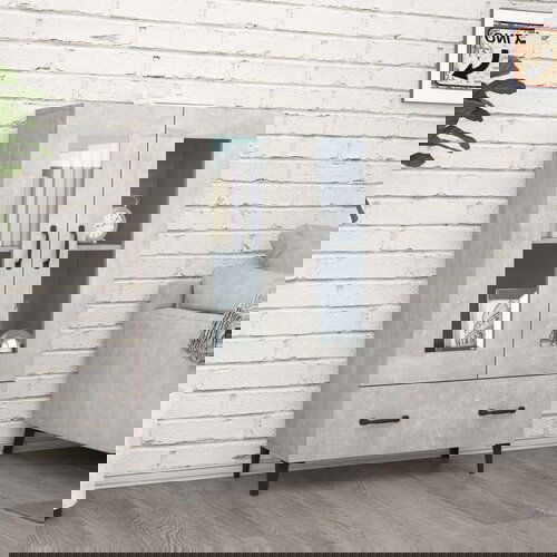  Visoka komoda siva boja betona 70x31x115 cm konstruirano drvo Slike