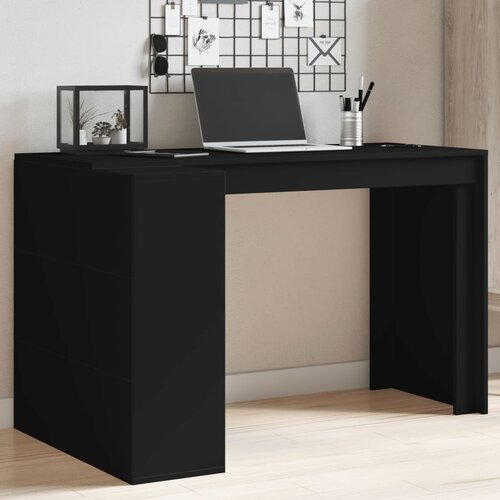 VidaXL Pisarni&amp;scaron;ka pisalna miza črna 123,5x73,5x75 cm inženirski les Slike