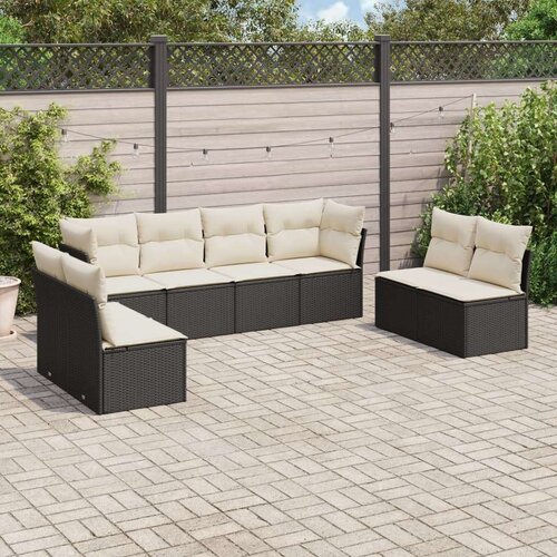 vidaXL 8-dijelni set vrtnih sofa od poliratana s jastucima crni Cijene