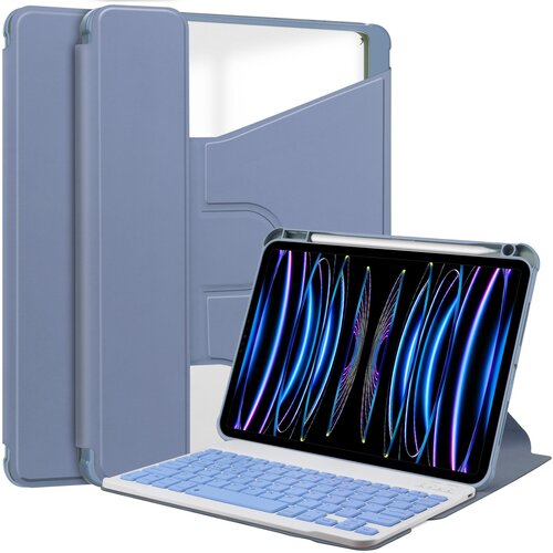 INF Združljivo ohišje s tipkovnico Bluetooth s 360° vrtljivim stojalom za iPad Pro 11 (2024) - sivka vijolična, (5000080167) Cene