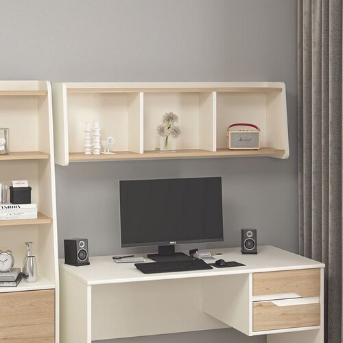 Hanah home polica za knjige Ruby Wall Shelf, 120 cm, Moonstone / orah Cene
