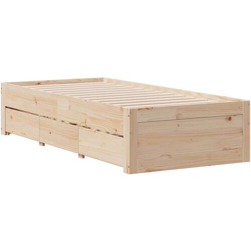 VidaXL Okvir kreveta bez madraca s ladicama 75 x 190 cm od borovine Slike