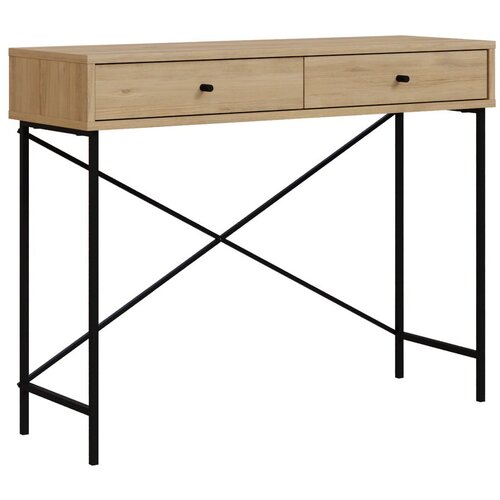 Marckeric Stranska mizica z mizno ploščo v hrastovem dekorju v naravni barvi 35x110 cm Titan – Cene